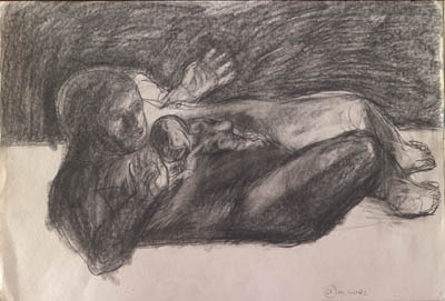 21.5.2_Motherhood_Pencil on cardboard 50x70cm